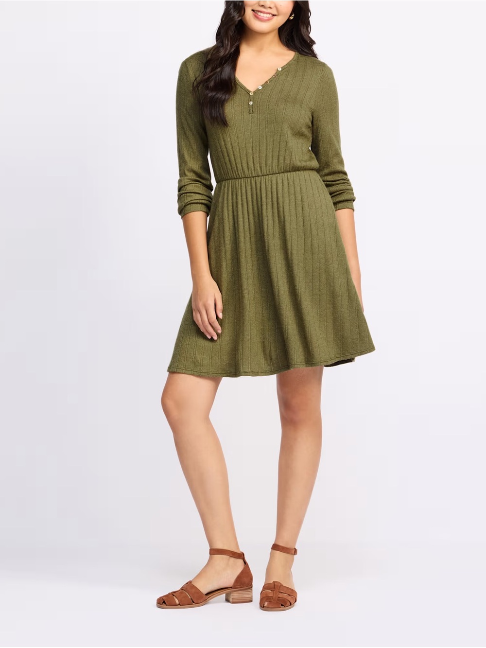 Gilli | Sarahi Olive Long-Sleeve Dress